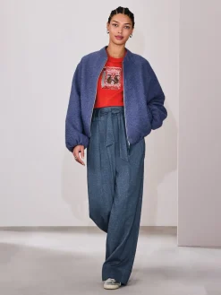 Next Denim Look Superwide Belted Trousers Hot
