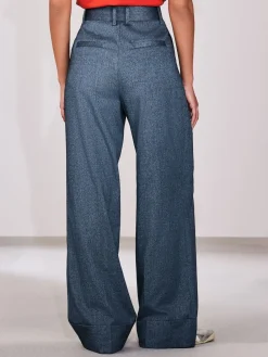 Next Denim Look Superwide Belted Trousers Hot