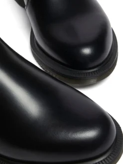 Dr. Martens Black Flora Polished Smooth Chelsea Boots Best