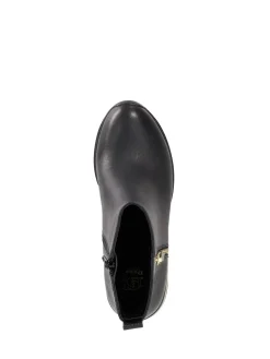 Dune London Black Everyone Side Zip Wedge Sport Trainers Clearance