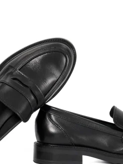 Dune London Black Giya Penny Loafers Outlet