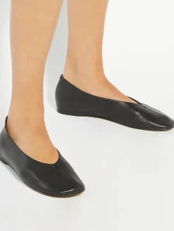 Dune London Highcut High Cut Round Toe Ballet Flats Black Clearance