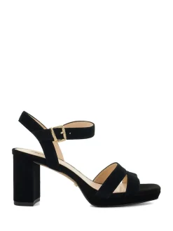 Dune London Manifesting Mini Platform Sandals Black New