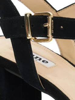 Dune London Manifesting Mini Platform Sandals Black New