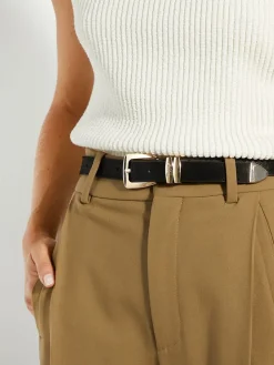 Dune London Black Niah Belt New