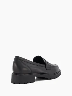 Dune London Black Regular Fit Gild Cleated Penny Leather Loafers Outlet