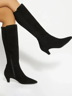 Dune London Black Sera Comfort Kitten Heel Boots Best
