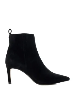 Dune London Standard Fit Obsessively Mid Set Back Point Heeled Ankle Boots Black Clearance