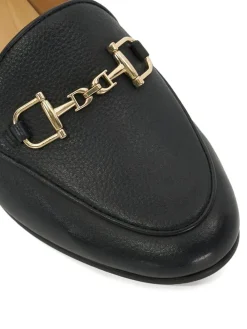 Dune London Wide Fit Glair Branded Snaffle Leather Trim Shoes Black