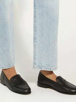 Dune London Wide Fit Ginelli Flexi Sole Leather Penny Loafers Black Discount