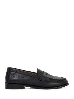 Dune London Wide Fit Ginelli Flexi Sole Leather Penny Loafers Black Discount