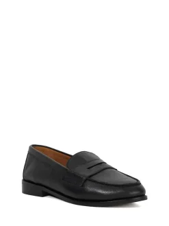Dune London Wide Fit Ginelli Flexi Sole Leather Penny Loafers Black Discount