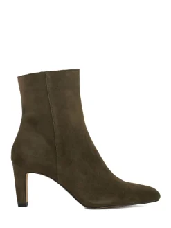 Dune London Green Ovation Square Toe Heeled Boots