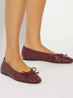 Dune London Red Heat Woven Ballerina Shoes Sale
