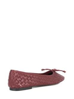 Dune London Red Heat Woven Ballerina Shoes Sale