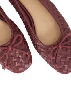 Dune London Red Heat Woven Ballerina Shoes Sale