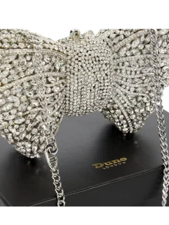 Dune London Enchant Diamante Bow Bag Silver Hot