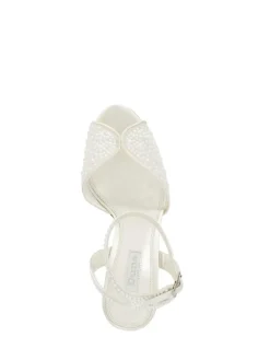 Dune London White Musing Bridal Pearl Mesh Heels Best