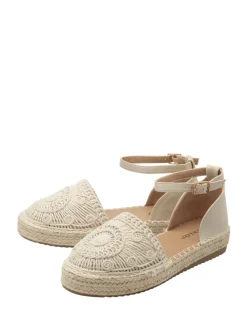 Dunlop Ankle Strap Flatform Shoes Cream Clearance