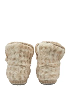 Dunlop Faux Bootie Pom Pom Slippers Cream Sale