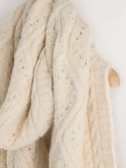 Next Ecru Cable Knit Cosy Scarf Online