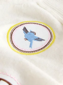 Next Ecru Embroidered Crew Neck Knitted Jumper with Wool Hot