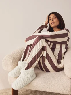 Next Faux Fur Heart Slipper Boots Ecru Best