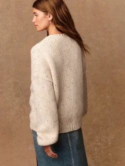 Next Ecru Neppy Soft Touch Chunky Knit Cardigan Clearance