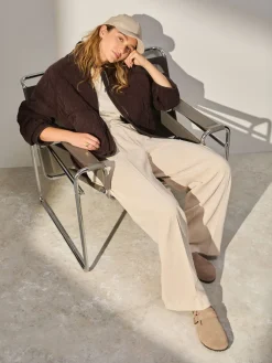 Next Ecru Wide Leg Soft Cord Trousers Sale