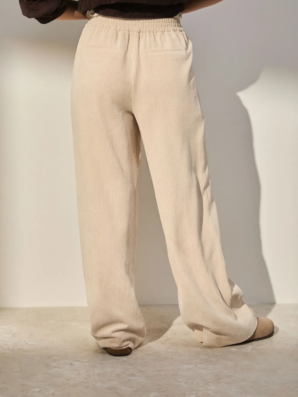 Next Ecru Wide Leg Soft Cord Trousers Sale
