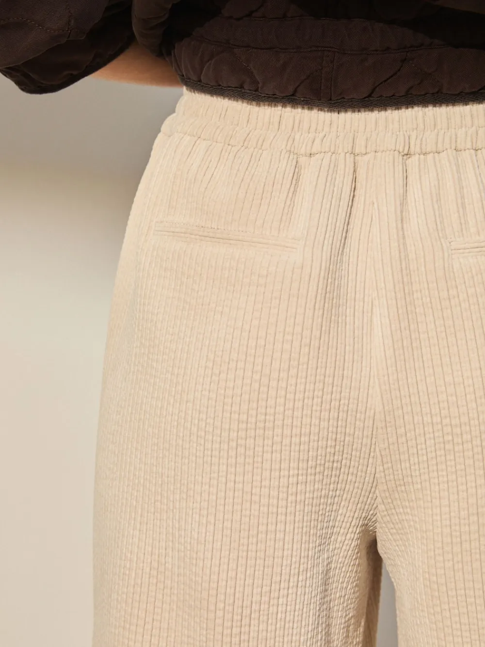 Next Ecru Wide Leg Soft Cord Trousers Sale