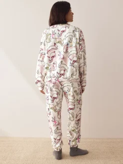 Next Long Sleeve Pyjamas Ecru/Pink Bunny Discount