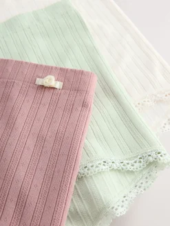 Next Ecru/Pink Short Seamfree Pointelle Knickers 3 Pack Online