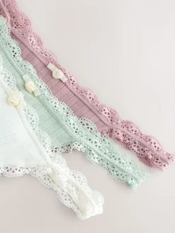 Next Ecru/Pink Thong Seamfree Pointelle Knickers 3 Pack Hot