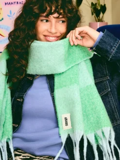 Eleanor Bowmer Blue and Green Check Scarf Online