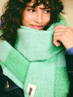 Eleanor Bowmer Blue and Green Check Scarf Online
