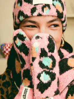 Eleanor Bowmer Checkerboard Lips Mittens Pink/Blue Discount