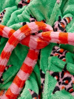 Eleanor Bowmer Leopard Print Fleece Robe Green Leopard Best