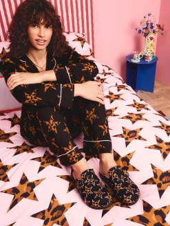 Eleanor Bowmer Leopard Star Mule Slippers Online