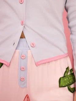 Eleanor Bowmer Pale Pink Howdy Cardigan Pyjamas Clearance