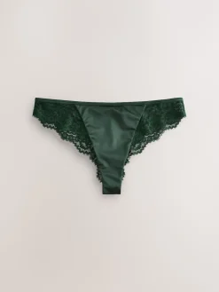 Next Lace Bow Back Knickers Emerald Green Hot