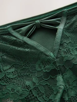 Next Lace Bow Back Knickers Emerald Green Hot