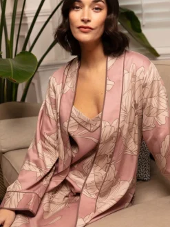 Fable and Eve Pink Long Sleeve Dressing Gown Discount
