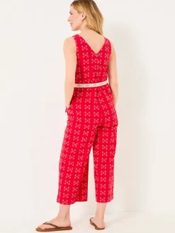 Fat Face FatFace Aeran Red Jacquard Jumpsuit Online