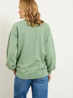 Fat Face FatFace Alex Jade Green Floral Placement Crew Sweat Clearance