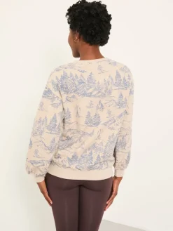 Fat Face FatFace Alex Natural Ski Club Crew Sweatshirt New