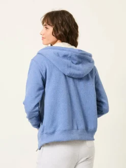 Fat Face FatFace Amy Borg Lined Zip Through Hoodie Pale Blue Best
