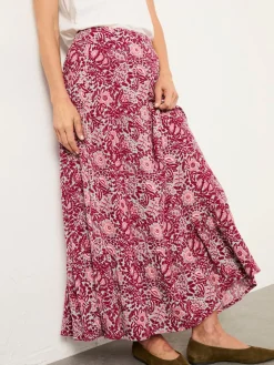 Fat Face FatFace Anika Plum Purple Spriggy Ditsy Midi Skirt