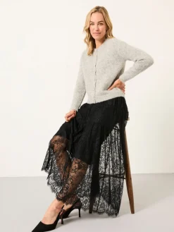 Fat Face FatFace Annie Black Lace Midi Skirt Best