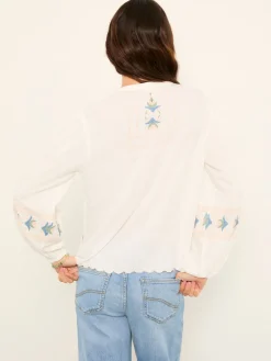 Fat Face FatFace Betsie Ivory Embroidered Blouse Outlet